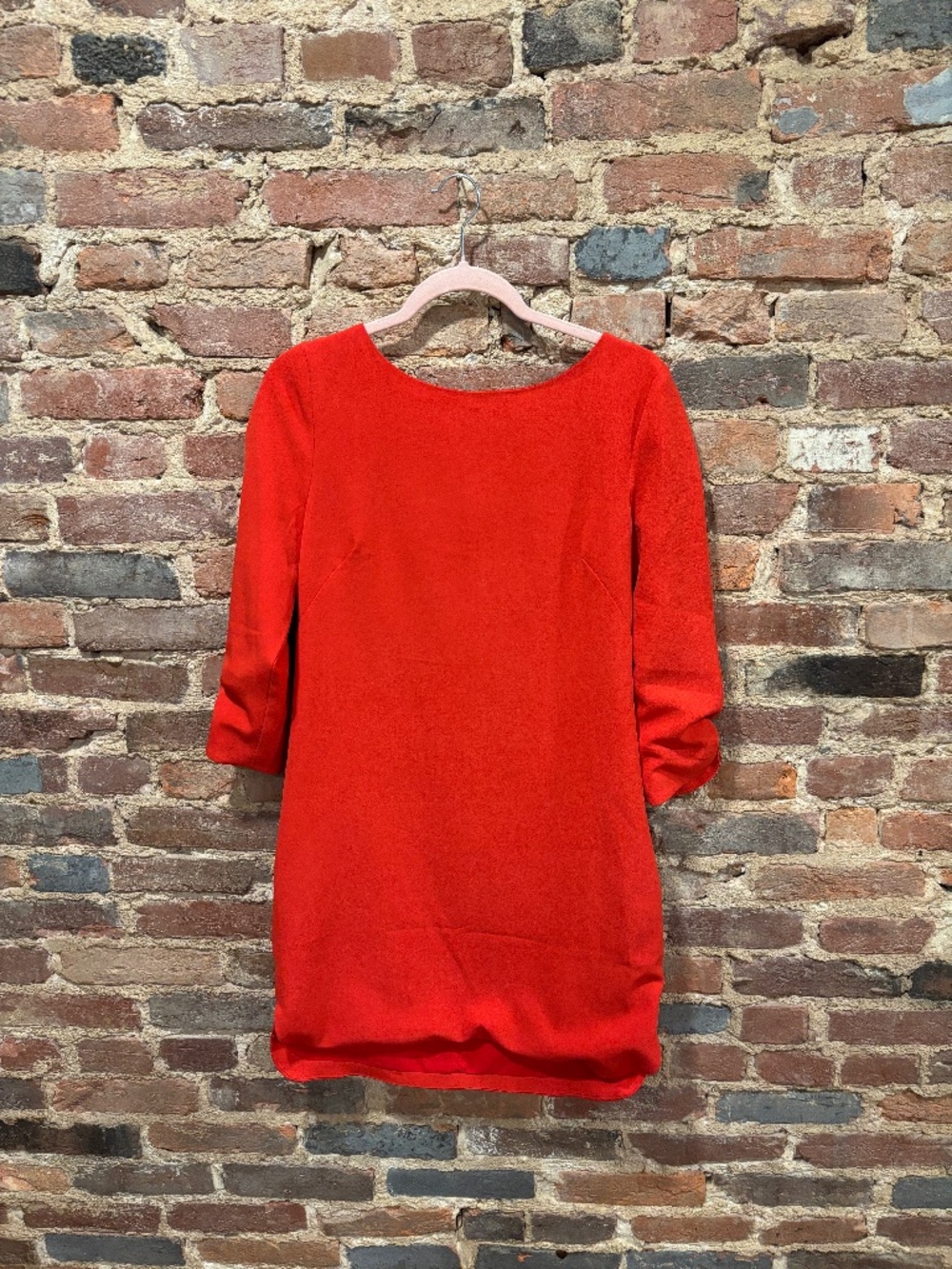 VINCE CAMUTO Red 3/4 Sleeve Zipper Back Dress, Size 8